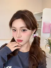カラフルドットリボンハートヘアゴム【高弾力・耐久性・可愛いデザイン】