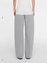 春夏向けのグレー バナナパンツ【ゆったりしたシルエット・ローウエスト・ストレートレッグ・スポーツ＆カジュアル】