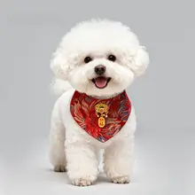 犬用チャイナドレスコスチューム【ペット用・フード付き・結婚式・お正月用】