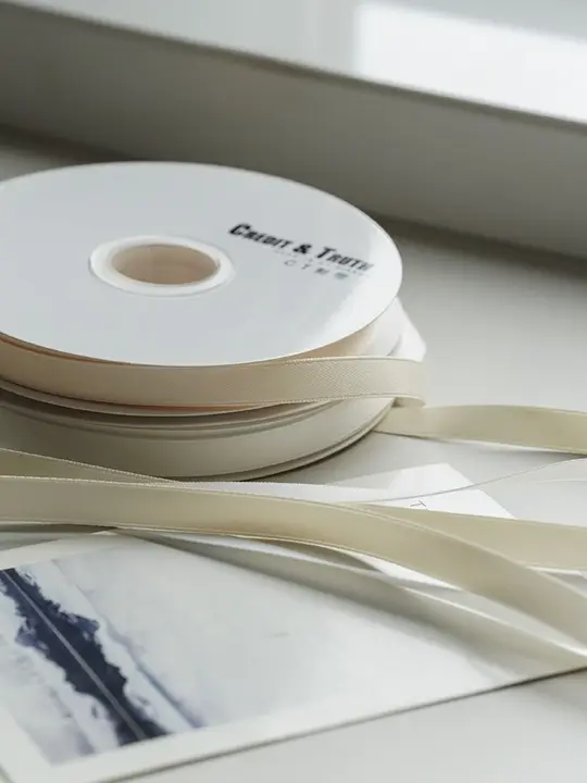 1cm細コットン光沢リボン【蝶結び装飾・DIY用サテンリボン】