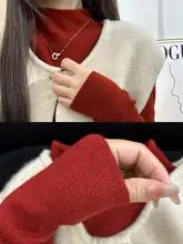 赤いニットトップス【ハイネック・秋冬春用・極上の柔らかさ】