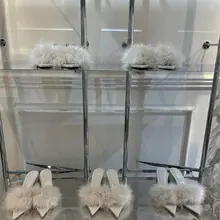 極上の柔らかさの本物の鳥毛使用！おしゃれな手作りサンダル