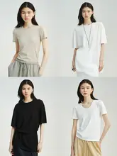 CHANDOOIVY 超細高密ビスコース素材 半袖Tシャツ【ラウンドネック・ユニセックス・オーバーサイズ】