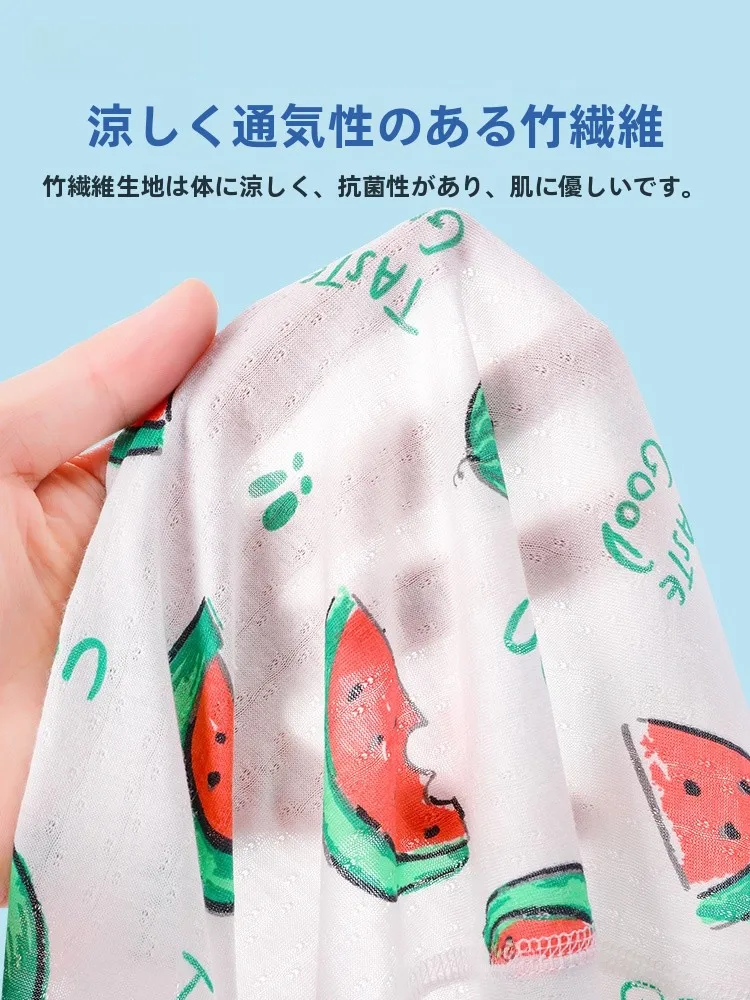 赤ちゃん用夏用薄型腹掛け：新生児から使える竹繊維デザインの快適睡眠サポート
