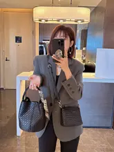 高級感漂う！編み込みデザインの真皮トートバッグ【女性用・ショルダー・斜め掛け対応】