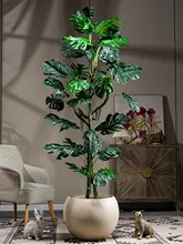 大型フェイク植物 モンステラ インテリア リビング 造花 フロアポット 装飾品