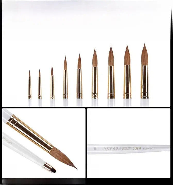 高品質元尾毛水彩絵具用筆【アーティスト向け・美術用品】