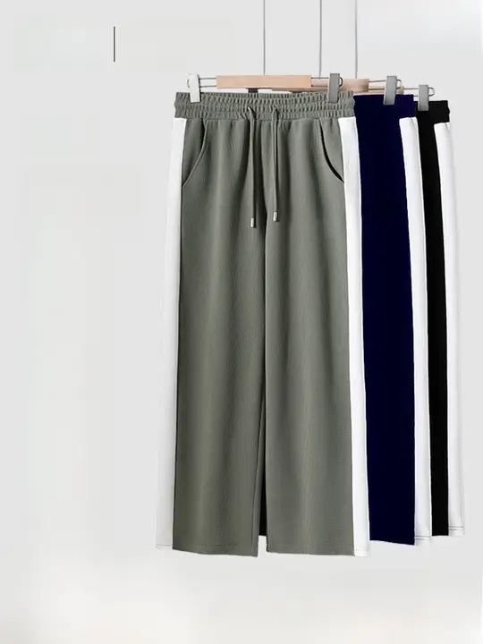 トレンドデザインのメンズストレートパンツ【カラー切り替え・春秋用・大きいサイズ】（セットアップ対応）