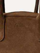 感のあるスエード調ヴィンテージ手提げボストンバッグ