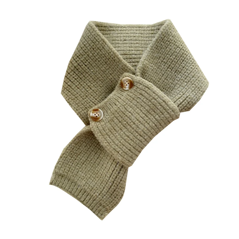 無地ニットショートスカーフ：秋冬の保温機能と韓版スタイルの実用性