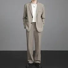 秋冬用 スリムフィット メンズジャケット【カジュアルスタイル・ダブルボタン・パンツ付き】（セットアップ対応）