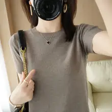 コットン100% ラウンドネック短袖Tシャツ【夏用・薄手・ゆったり・無地】