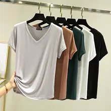 極上の柔らかさ Vネック短袖Tシャツ【レディース・夏用・ゆったりフィット・シンプルデザイン】