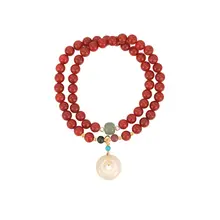 優雅なデザインのパールとマヌカのブレスレット【新中式・重ね着用】