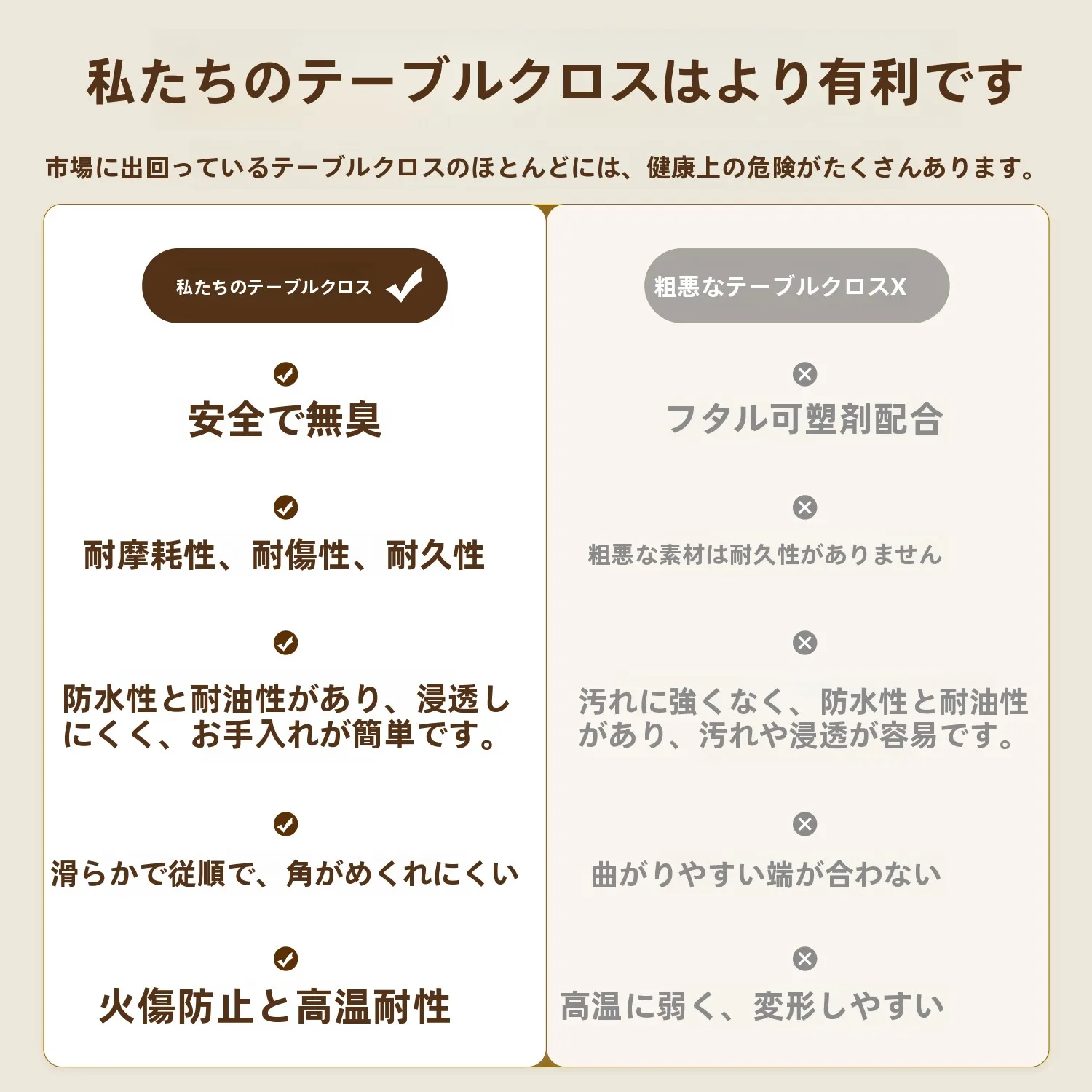 おしゃれな楕円形テーブルクロス：防油・防水・防熱で快適な食卓空間を実現