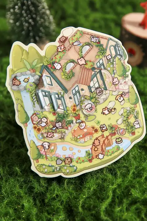 DIY立体ミニチュア3D小屋シール【デコレーション・解消用】（セットアップ対応）