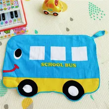 可愛いカートゥーンデザインの子供用ハンカチ【純綿・掛け紐付き】