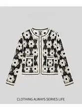 透かし編みフラワーニットトップス【女性用・春夏・日焼け防止・ハイエンドデザイン】