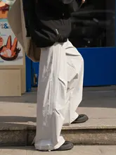 軽量で通気性抜群のメンズワイドパンツ【防風・耐磨・春秋用・サイドストライプデザイン】