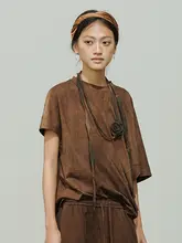 物洗春泥の不規則なTシャツ【夏用・短袖・コットン・自然な色合い】