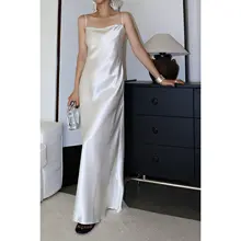 魅力的な醋酸サテンキャミソールドレス【洗練デザイン・フィット感抜群】