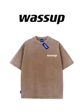 国風スタイルのウォッシュドショートスリーブTシャツ【カジュアル・男女兼用】