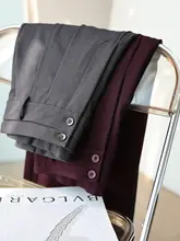 ウール素材 レデ�ィース ハイウエストストレートワイドパンツ【抗皺・カジュアル・秋用】