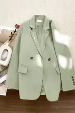 4U4U 豆緑色 春用 レディースジャケット【後ろスリット・ゆったりシルエット・パッド入り】