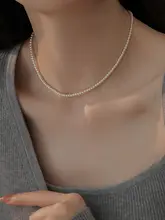 極細模造パールネックレス【女性用・軽やかで上品・セレブ感漂うデザイン】