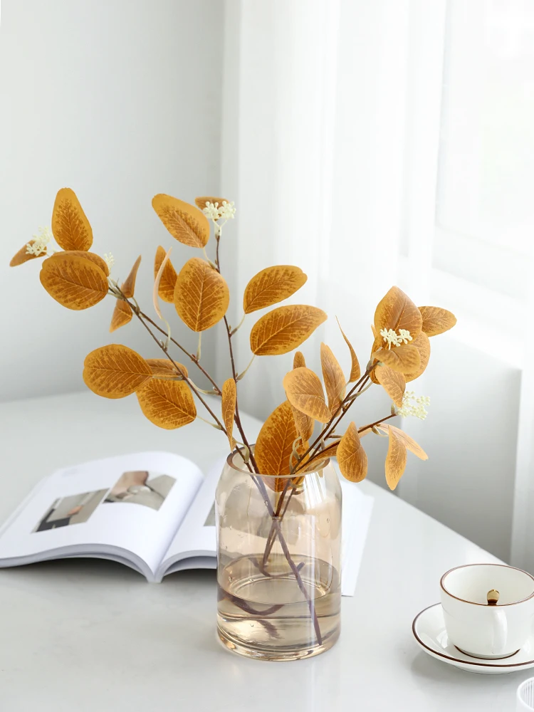 フェイクフラワー ユーカリの葉 グリーン植物 装飾花 リビング向けおしゃれな飾り