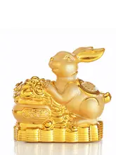 陶製金色うさぎの貯金箱【大サイズ・子供用・おしゃれなインテリア小物】