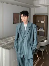 ダブルブレストカジュアルスーツセット メンズジャケット 高級感 韓国スタイル