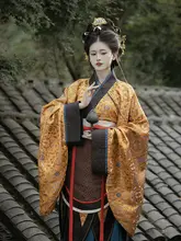 魏晋南北朝風 交領ドラゴンドレス【仿蜀锦・五点構成・神仙服】（セットアップ対応）