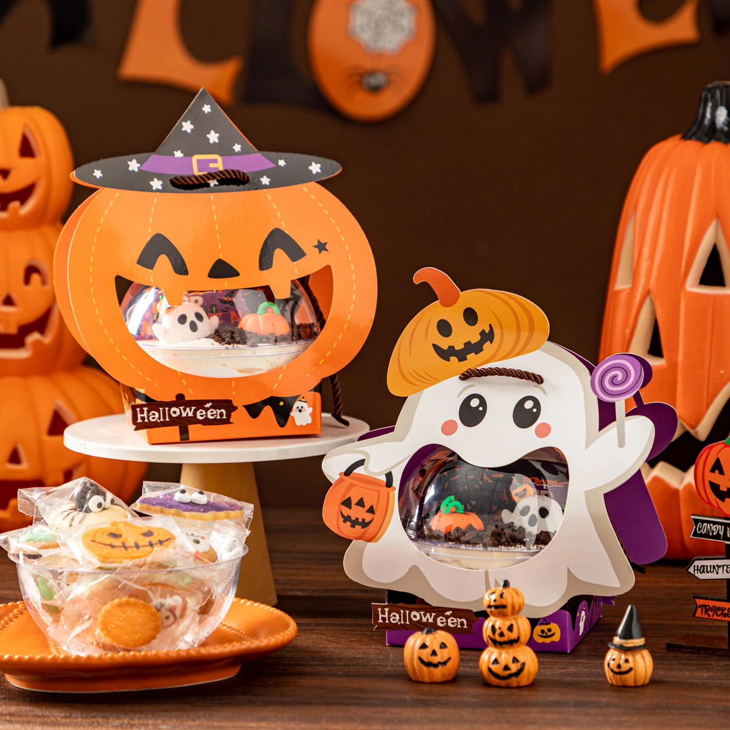 ハロウィンケーキボックスジャック・オー・ランタンデザインで親子の贈り物を完成