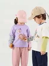 長袖Tシャツ キッズ ボーイズ ガールズ コットン トップス 秋物