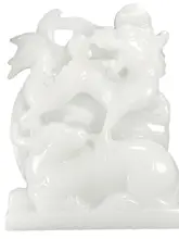 天然玉石の扭転装飾品【白玉の龍・招財・リビングルーム・オフィス用】