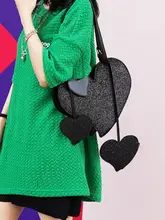 粉色ハートデザインの可愛いサブカル風ショルダーバッグ【カジュアル・ワンショルダー・斜め掛け】