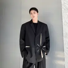 ジャケット 男女 レトロ トレンド パネル 立体 ラペル