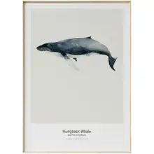 北欧風モノクロートリプティックアート【魚・海洋生物・インテリア装飾用】