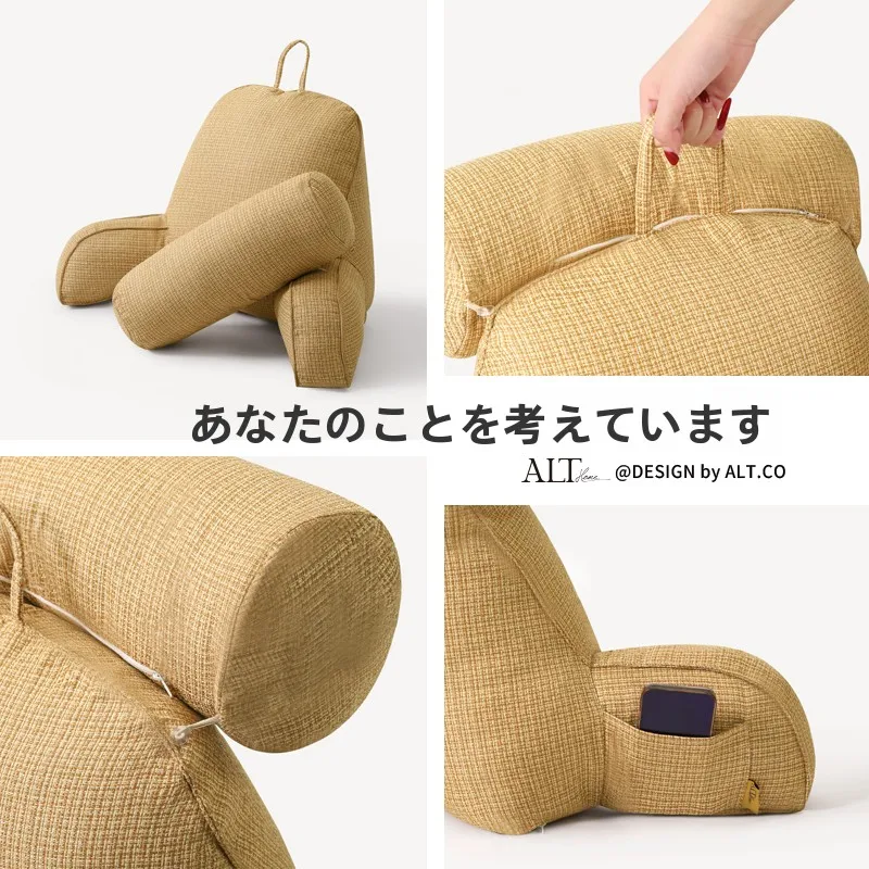 首と腰をサポートする快適なベッド用クッション：腰掛けクッションとしての実用性と使い方
