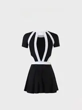 女性用長袖日焼け防止ラッシュガード【体型カバー・スリム・ワンピース型】