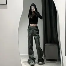 高身長向けのスリムデザイン美式カーゴパンツ【フィット・長め丈・カジュアル】