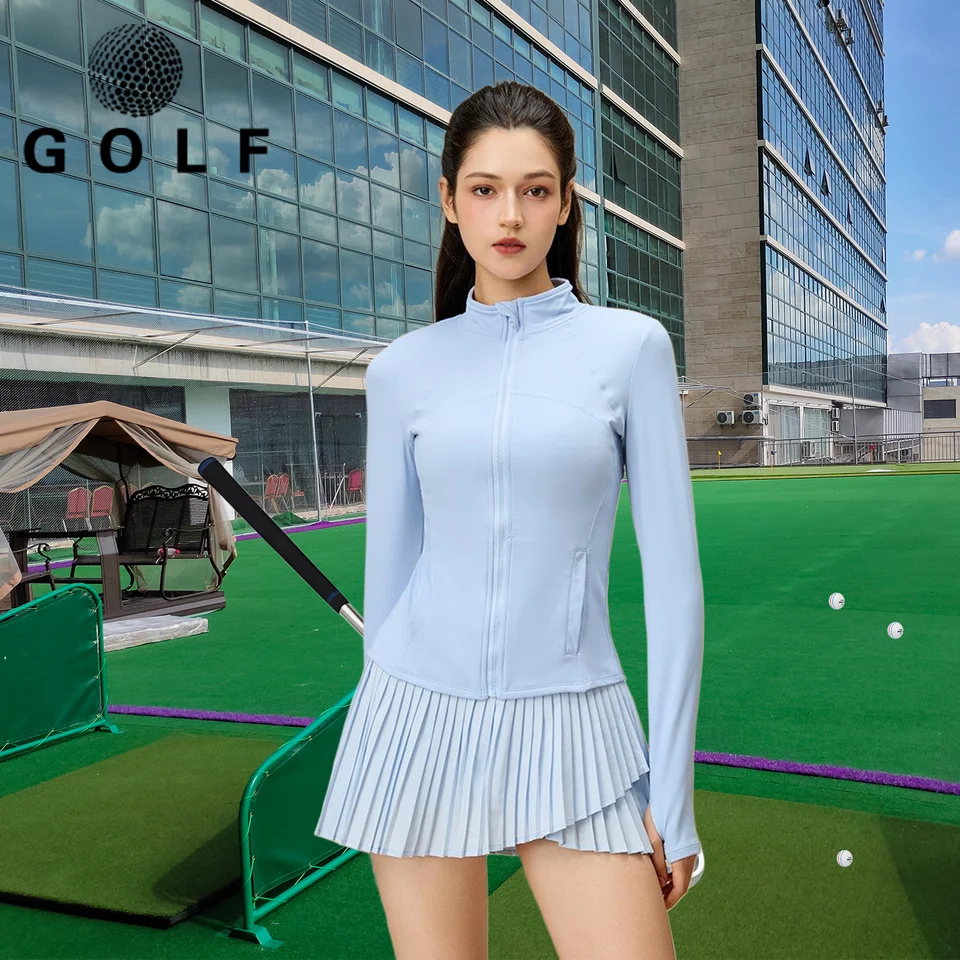 ゴルフウエア レディース 春秋用 長袖ワンピースコート【立襟・速乾性・アウトドア】（セットアップ対応）