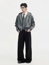デザイン性の高いフード付き短丈ジャケット【秋用・カジュアル・通勤仕様】（セットアップ対応）