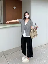レディース 夏用イージーパンツ【木耳デザイン・ワイドレッグ・ルーズフィット】（セットアップ対応）