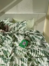 トロピカルフォレストデザインのミニマリスト北欧風リーフ柄全棉四点寝具【ホテルスタイル・清潔感】（ セットアップ対応）