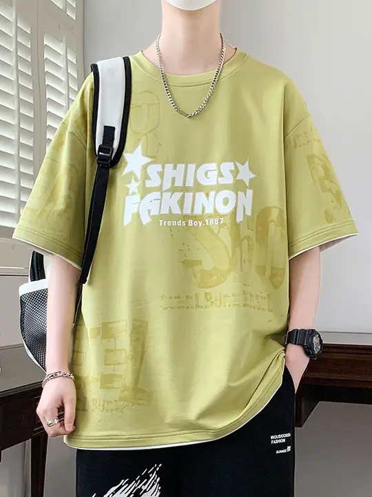 男性用 夏用ショートスリーブTシャツ【カジュアル・トレンドデザイン】