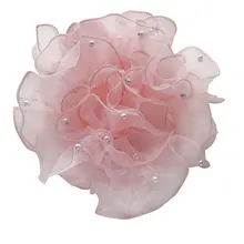 パール付きフラワー用リボン【ホワイト・シフォン花束ラッピング用・装飾用】