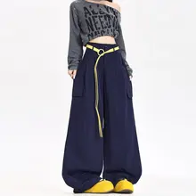 アメリカンスタイルのワイドレッグカーゴパンツ【秋春向け・フィット・クールデザイン】