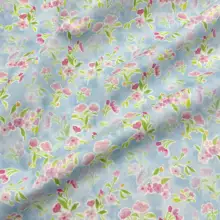 青地に小花柄の全棉平布【DIY用・デジタルプリント】
